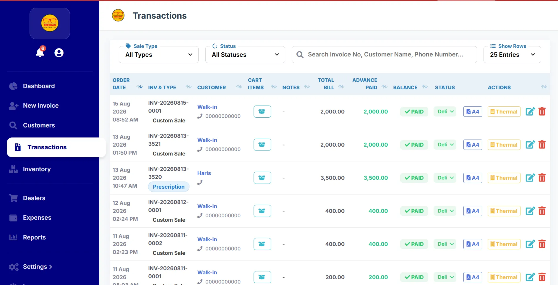Transactions & Finance
